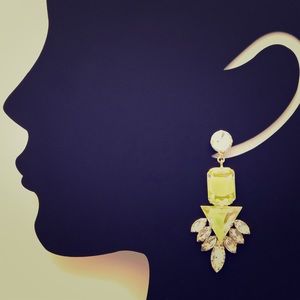 NOIR 14K Faceted Glass Drop Earrings